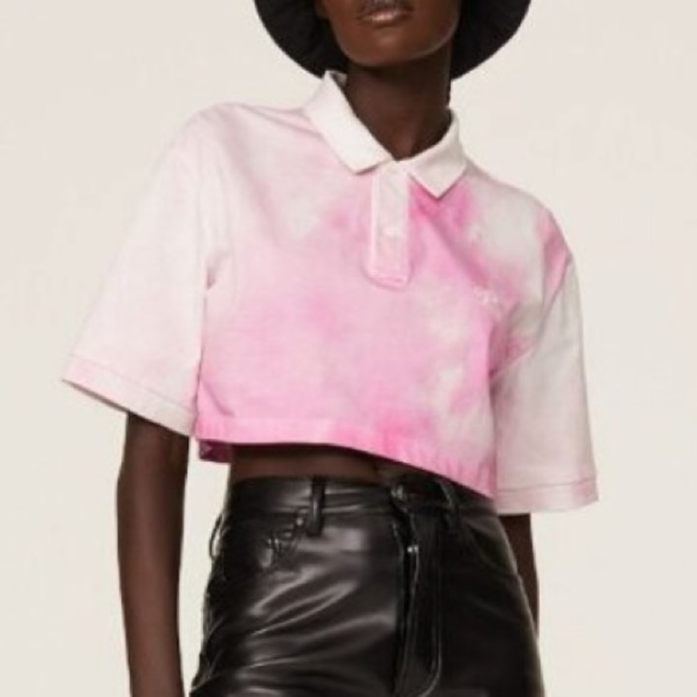 Pink Tie-Dye Crop Top
